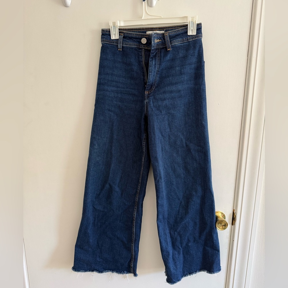 Zara Dark Blue Wide Leg Jeans